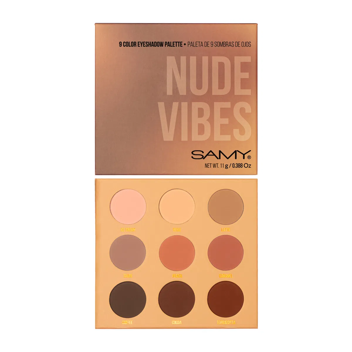 PALETA X 9 SOMBRAS COMPACTAS SAMY # 02 NUDE VIBES